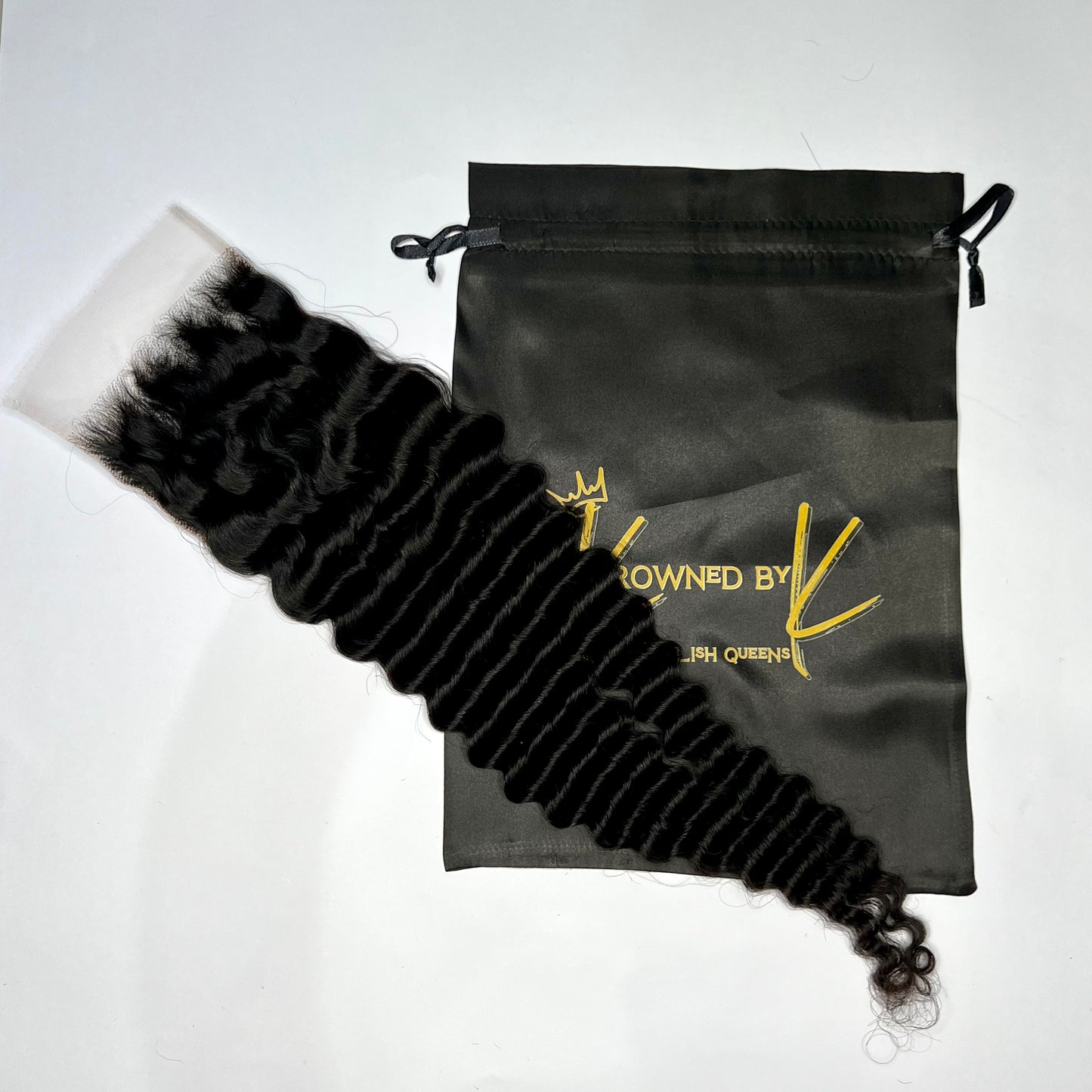 5X5 Closure - Malaysian Deep Wave Raw Human Hair closure 12A