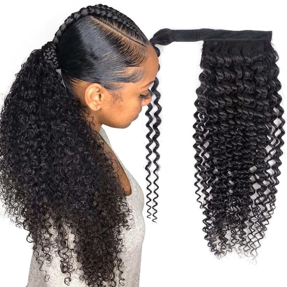100% human hair ponytail- Curly