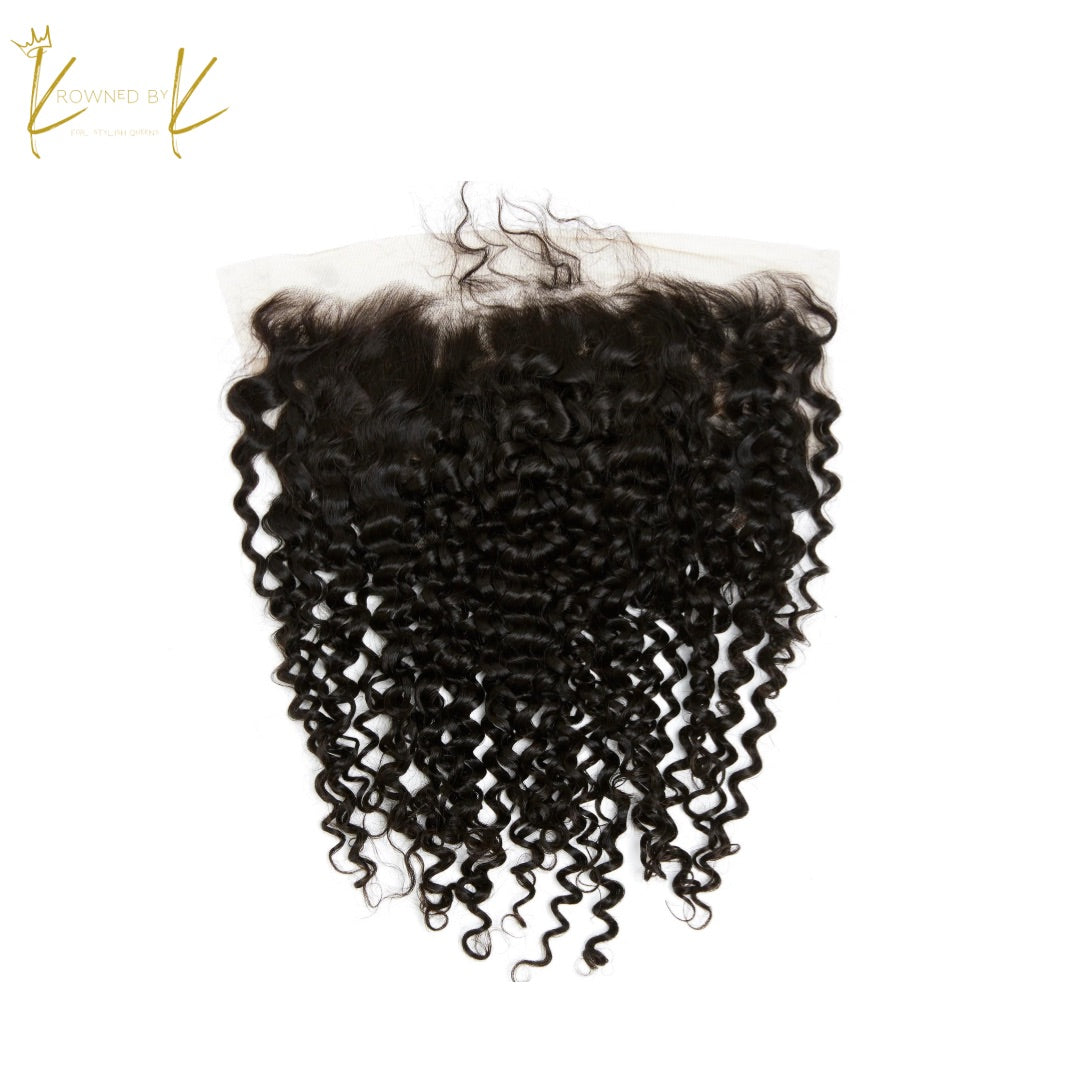 13X4 Frontal - Malaysian Deep Curl  Raw Human Hair frontal 12A